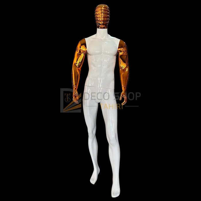 Mannequin Homme Polyester Sans Visage, tete Et Main Gold Haut Gamme Avec Support Métallique
