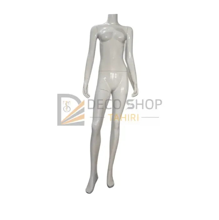 Mannequin femme en polyster blanc sans tête avec support métallique 435079