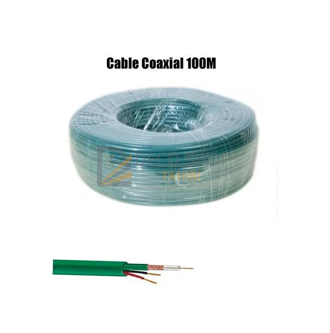 Bobine Câble Coaxial Haut Qualité Duo RG59 Video et Alimentation pour Caméra de surveillance
