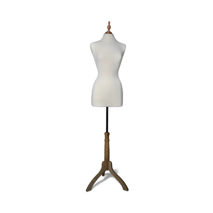 Mannequins de Couture Professionnel Porte Taille 38 avec support en Bois - Blanc