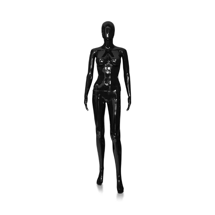 Mannequin Femme Polyester Blanc et Noir Avec support Métallique FA-5W-1