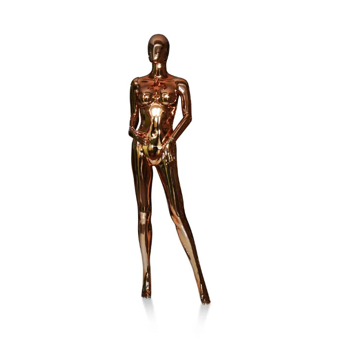 Mannequin femme rose gold en polyester porte la taille