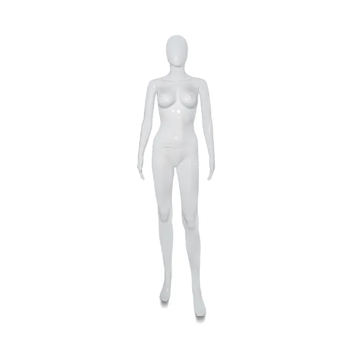 Mannequin Femme Polyester Blanc et Noir Avec support Métallique FA-5W-1