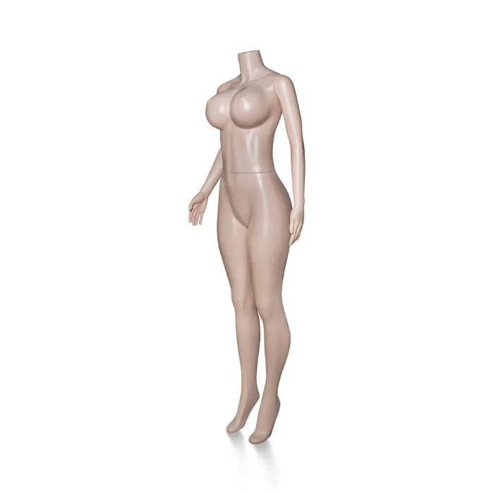 Mannequin Femme En Plastique Sans Tête Avec Support Métallique Rond