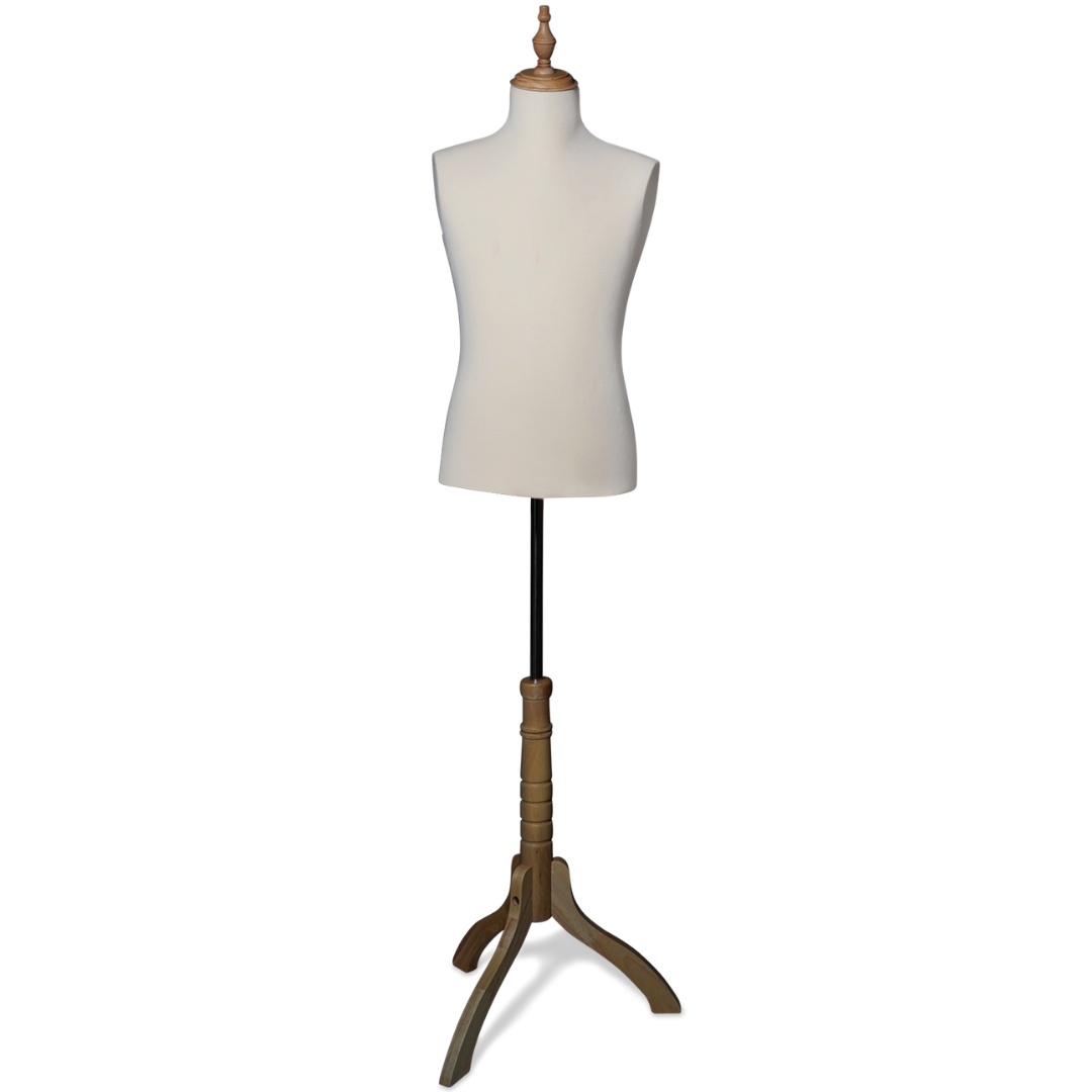 Buste mannequin homme /couture en beige
