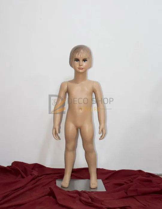 Mannequin de Vitrine PLASTIQUE Enfant Fille 90 Cm Avec Support Métallique, Porte Taille 2-3ans