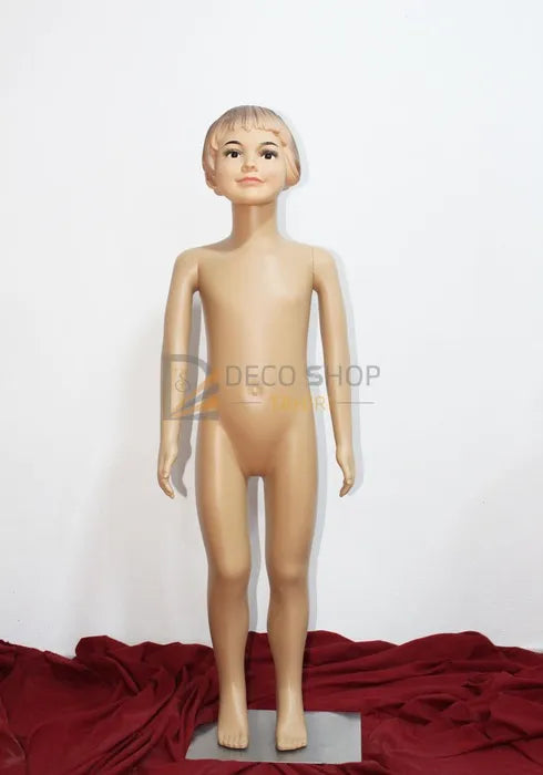 Mannequin de Vitrine Enfant PLASTIQUE Fille 110 Cm Avec Support Métallique, Porte Taille 4-6 Ans
