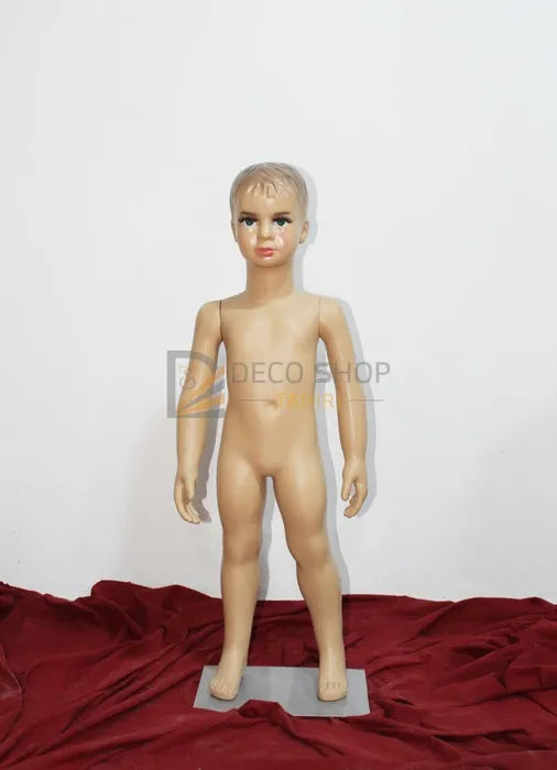 Mannequin de Vitrine Enfant Garçon PLASTIQUE 90 Cm Avec Support Métallique, Porte Taille 2-3 Ans