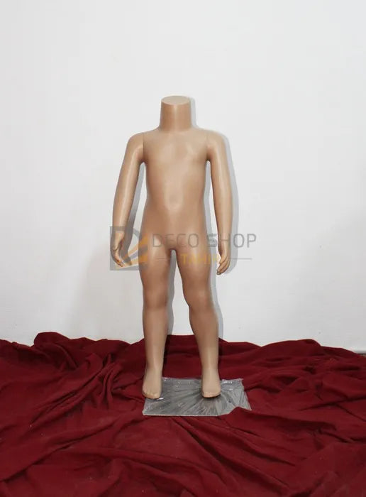 Mannequin de Vitrine Enfant Sans Tete 70 Cm Avec Support Métallique, Porte Taille 2-3 Ans
