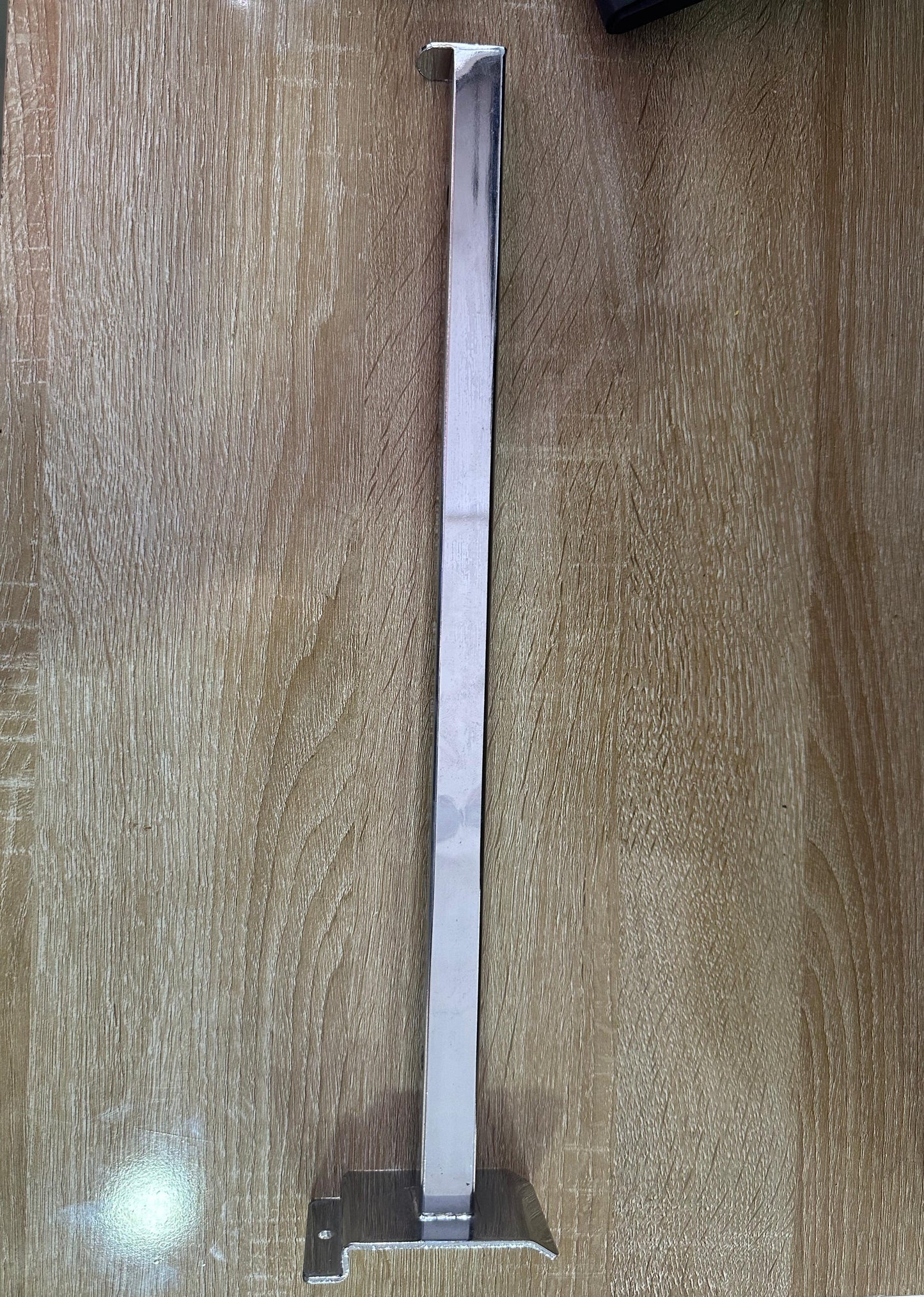 Support Étagère MDF tube carre chrome