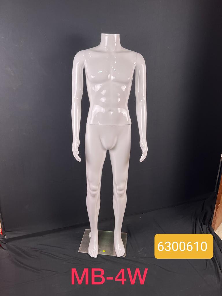 Mannequin Homme classique En Polyester Blanc Avec Support Métallique SANS TET MB-4W
