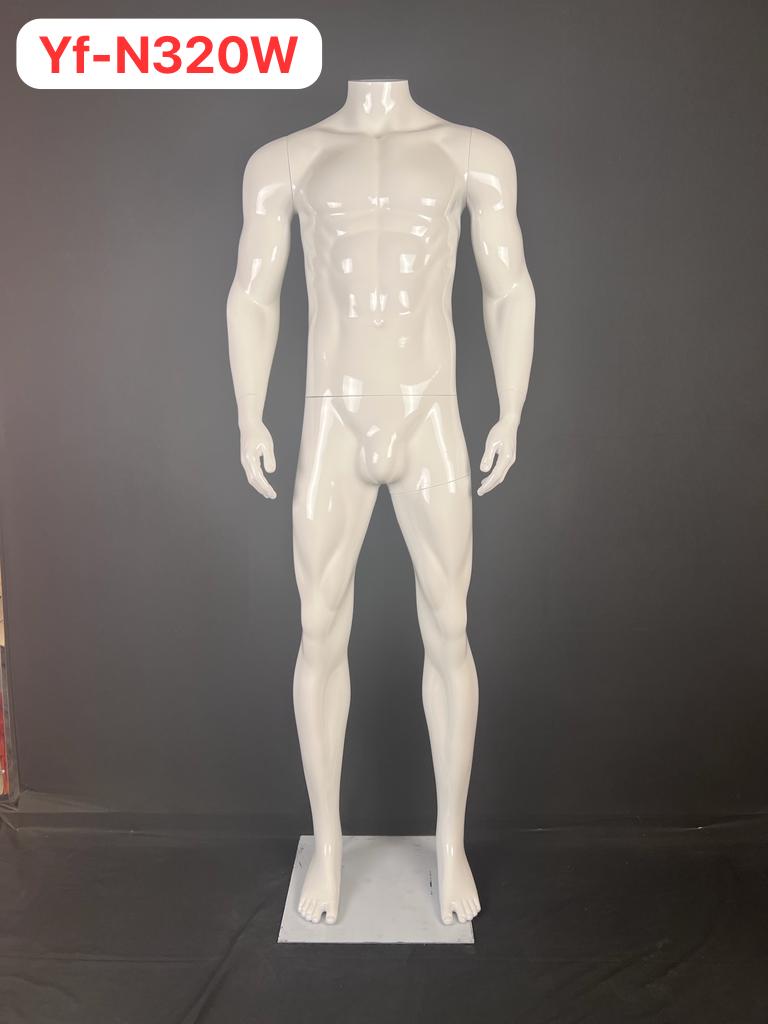 Mannequin Homme classique En Polyester Blanc Avec Support Métallique SANS TET YF-N320W