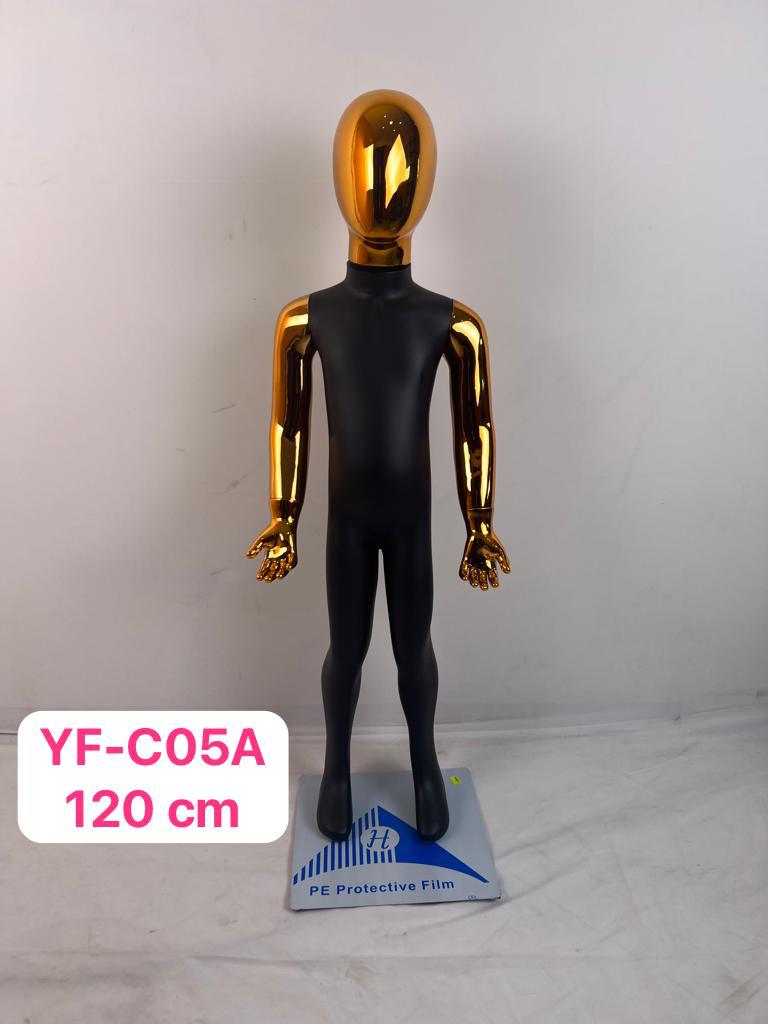 MANEQUIN ENFANT POLYSTER 122CM BLACK MAT+GOLD HEAD