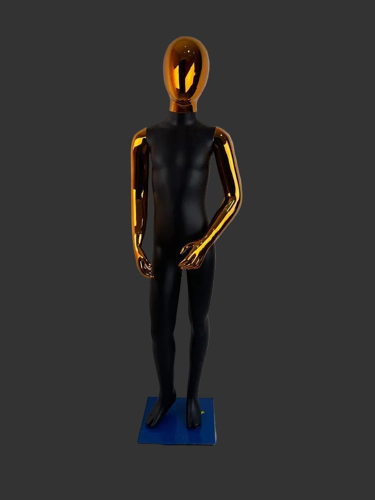 MANEQUIN ENFANT POLYSTER 144CM BLACK MAT+GOLD HEAD