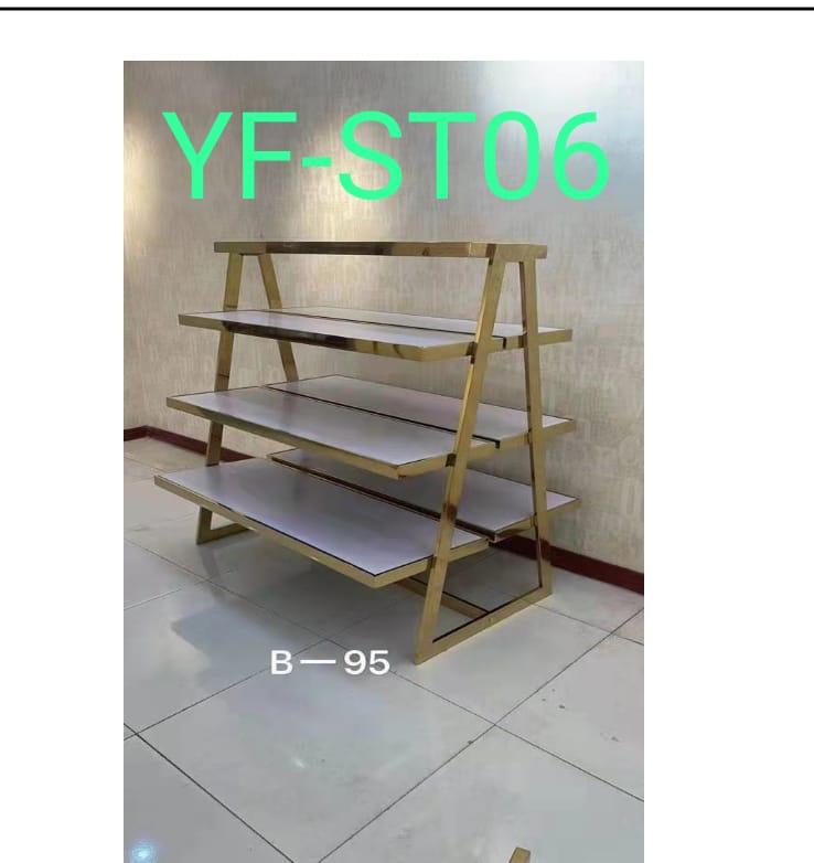 PRESENTOIR/CHARYO+ETAGER BOIS . WHITE-GOLD YF-ST06