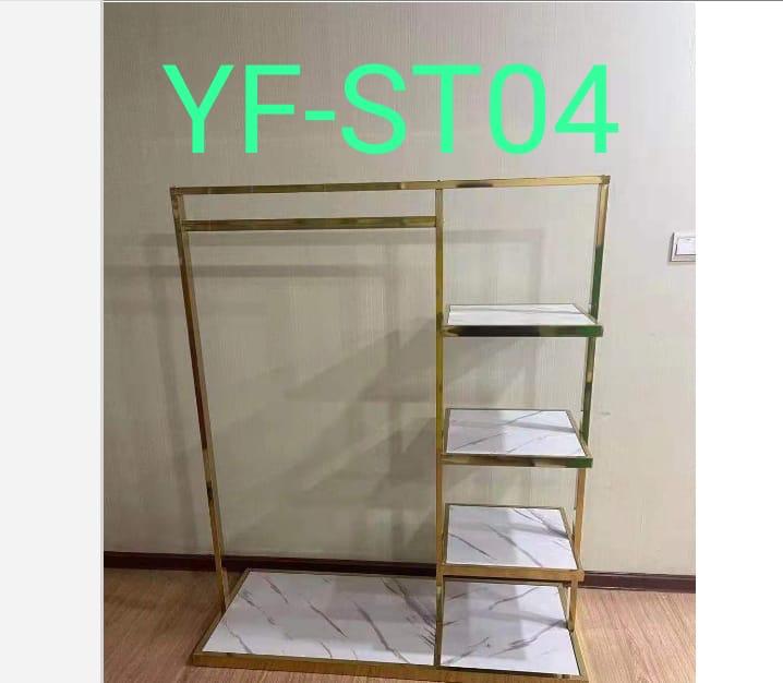 PRESENTOIR/CHARYO+ETAGER BOIS . WHITE-GOLD YF-ST04