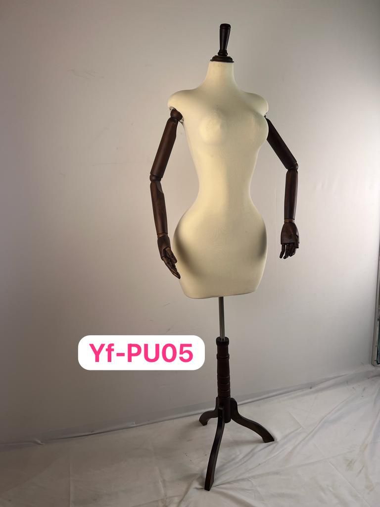 MANEQUIN TAILLEUR FEMME EN BOIS SANS TET BEIGE YF-PU05