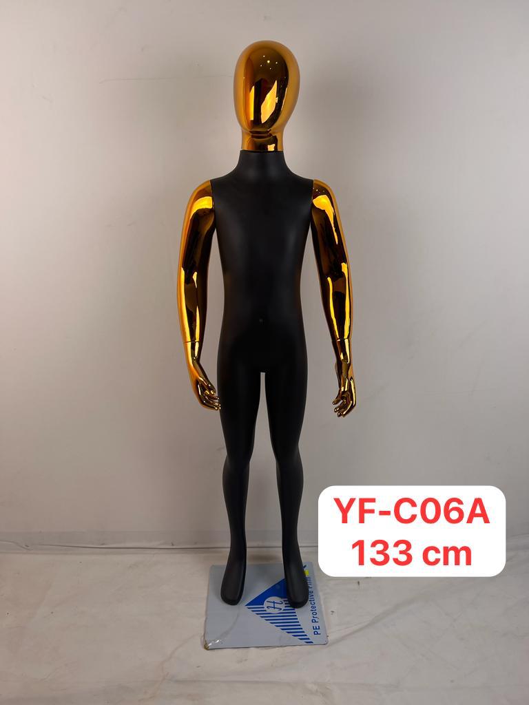MANEQUIN ENFANT 132CM BLACK MAT+GOLD HEAD