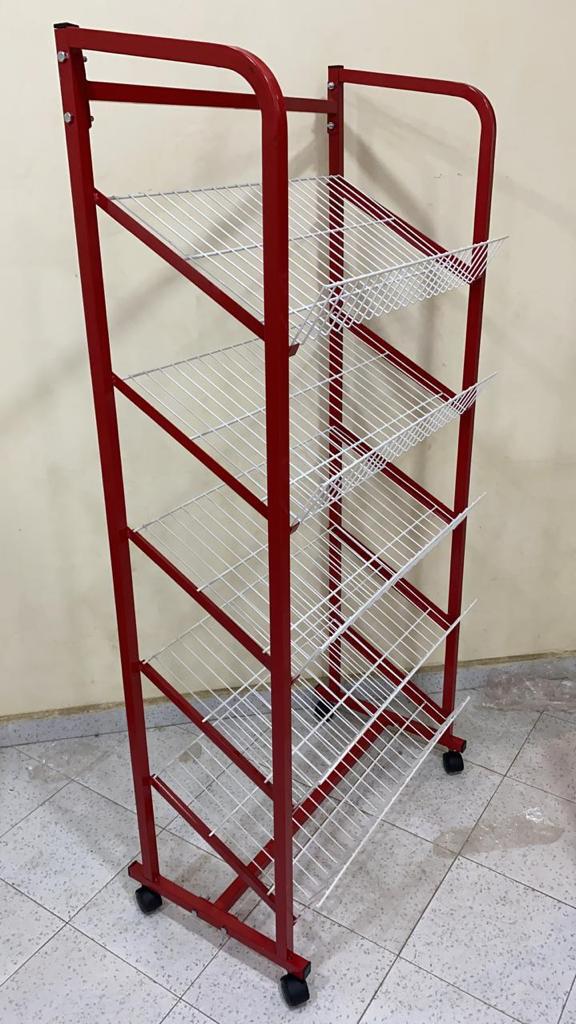 Panier Chebka 5 étager / support métallique en rouge et blanc