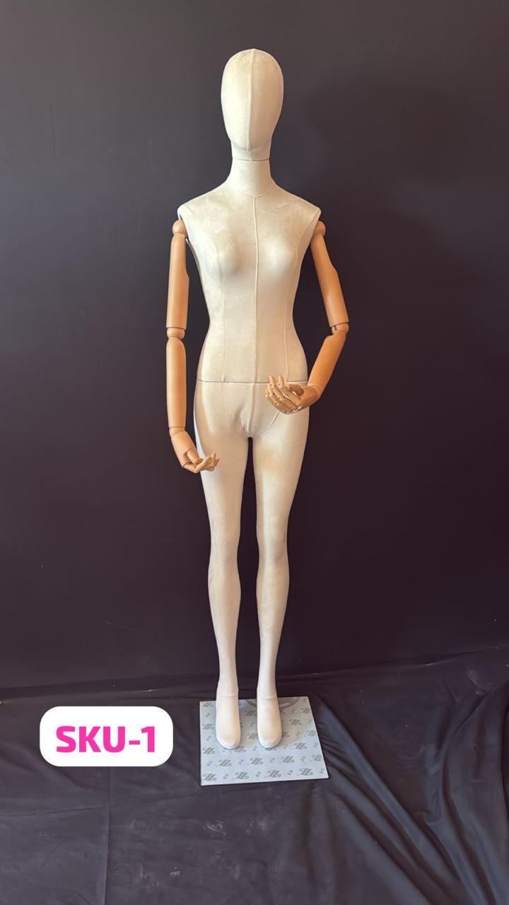 MANEQUIN FEMME AVEC TISSU BEIGE SKU-1