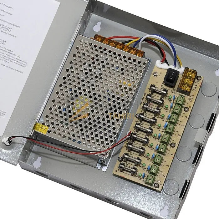 Boite d'alimentation pour caméra de vidéosurveillance IP 12V DC