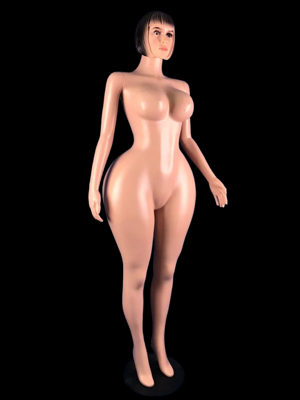 MANNEQUIN FEMME BIG BRIST AVEC CHEVEAUX PLASTIQUE SKIN 957-17