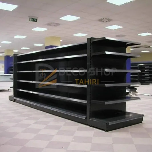 GONDOLE  Supermarché Deux face NOIR 1,45/1m 4 étagère 40x30x30x30