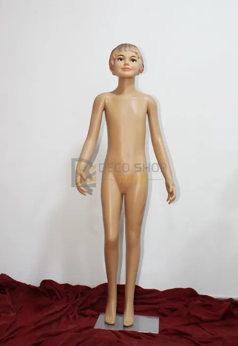 Mannequin de Vitrine Enfant PLASTIQUE Fille 130 Cm, Avec Support Métallique Porte Taille 8-11ans