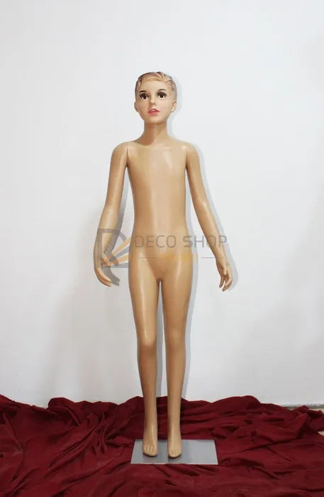 Mannequin de Vitrine Enfant Garçon PLASTIQUE 130 cm Avec Support Métallique, Porte Taille 8-11 Ans