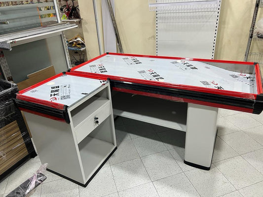 CAISSE  TABLE /SUPER MARCHE WHITE /RED