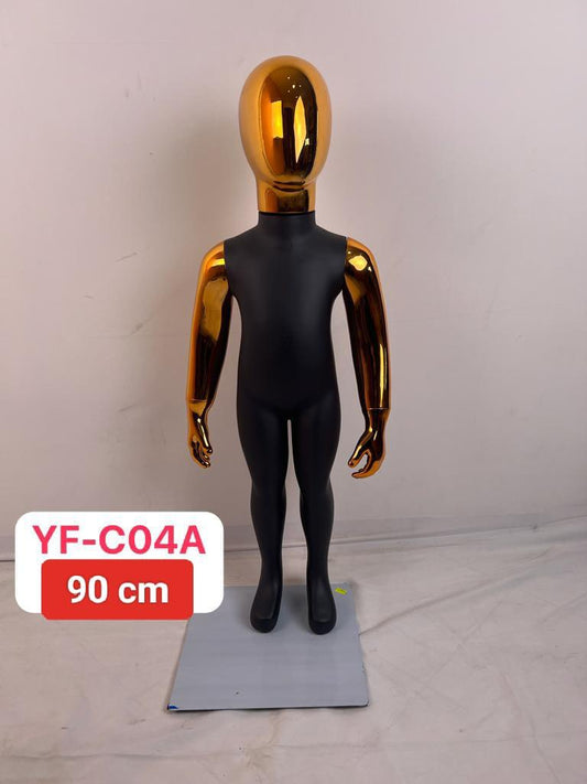 MANEQUIN ENFANT POLYSTER 90CM BLACK MAT+GOLD HEAD YF-C04A