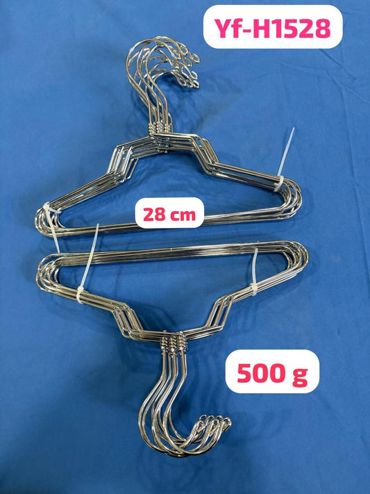 CINTRE ENFANT METALIQUE CHROME PACK 10PS--500G-28CM