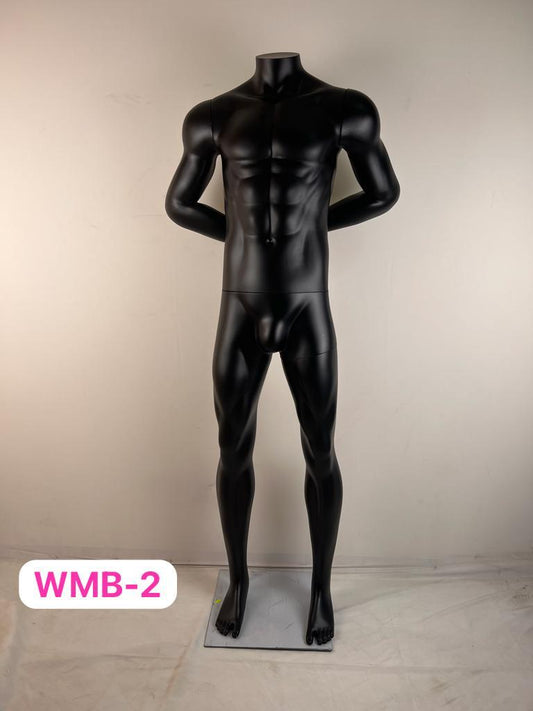 MANNEQUIN HOMME SANS TETE BRAS CROISE BLACK MAT WBM-2