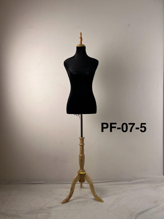 MANEQUIN TAILLEUR FEMME/SUPPORT BOIS CLAIR PF-07-5 BLACK