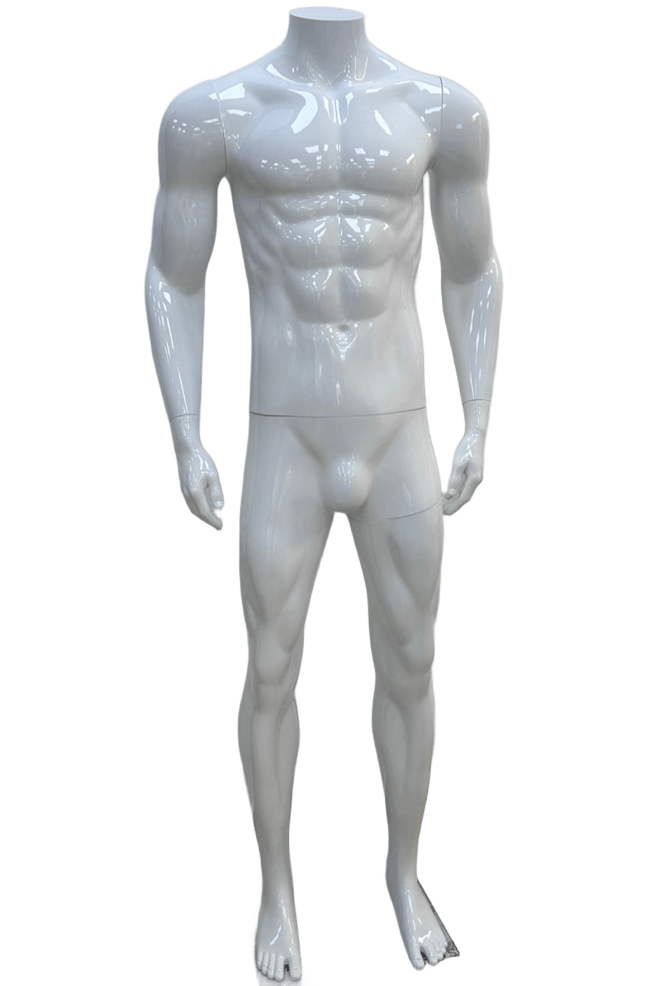 MANEQUIN HOMME SANS TETE (SUPPORT CARRE ) SHINY  WHITE  YF-N320W