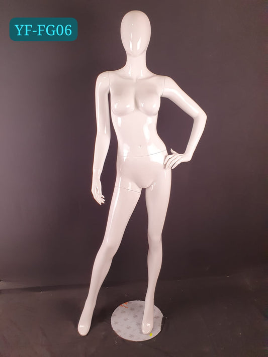 MANEQUIN FEMME POLYSTER SHINY WHITE  YF-FG06