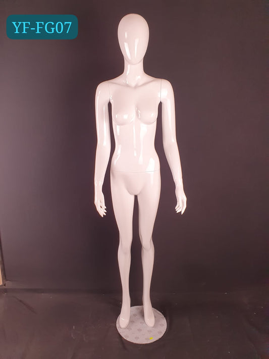 MANEQUIN FEMME POLYSTER SHINY WHITE  YF-FG07