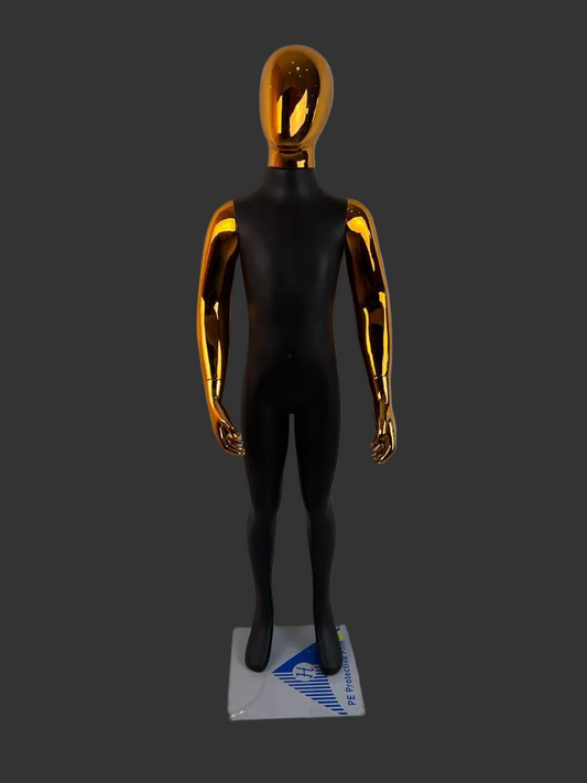 MANEQUIN ENFANT 132CM BLACK MAT+GOLD HEAD