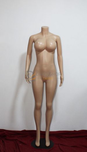 Mannequin Femme En Plastique Sans Tête Avec Support Métallique Rond