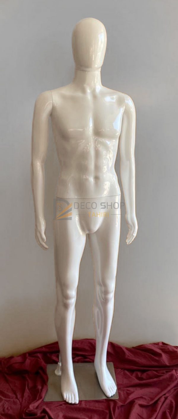 Mannequin Homme Clasique En Polyester Blanc Avec Support Métallique