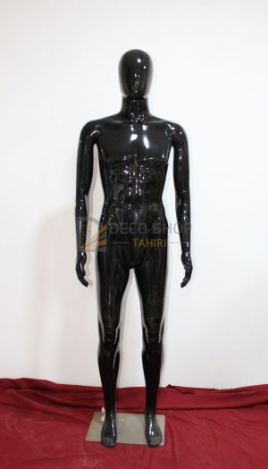 Mannequin Homme Clasique En Polyester Noir Avec Support Métallique