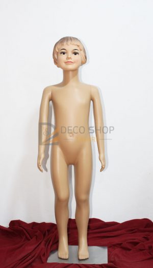 Mannequin de Vitrine Enfant Fille 110 Cm Avec Support Métallique, Porte Taille 4-6 Ans