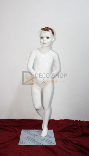 Mannequin de Vitrine Enfant Garçon Polyester Haut Gamme 120 Cm Avec Support Métallique